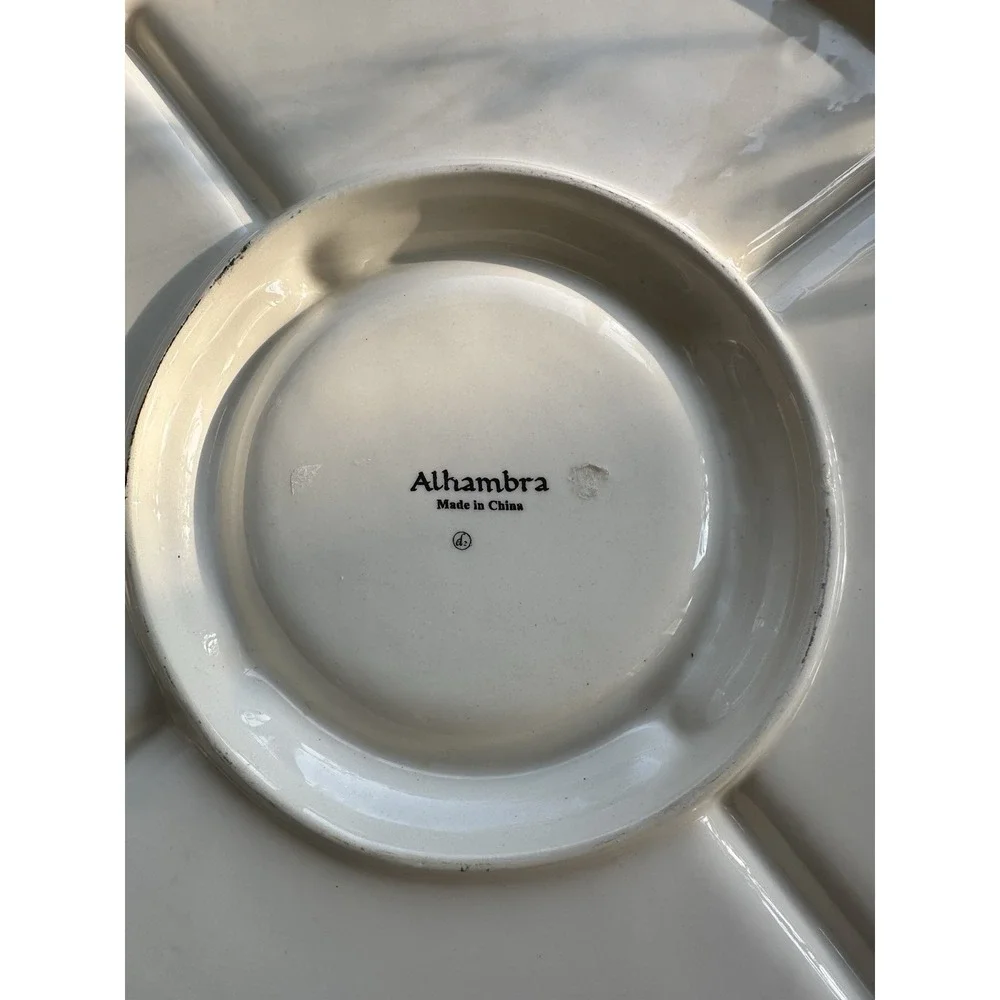 Alhambra Porcelain Vienna Austria Flat Tray Platter Floral‎ Design